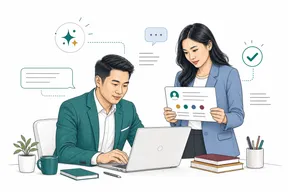 Manager drafting performance feedback with HR review support