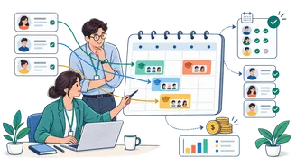 Illustration of training calendar, participant nominations and attendance tracking
