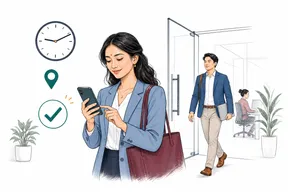 Employee recording attendance against a scheduled shift
