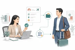 Finance approving a travel advance connected to a trip request